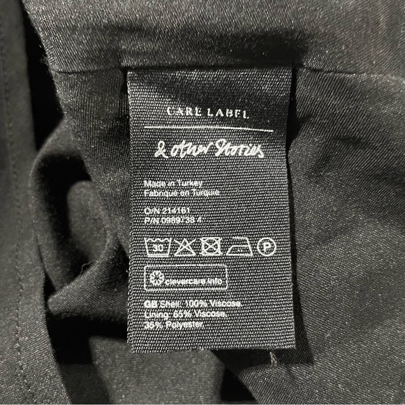 & Other Stories Houndstooth Textured Jacquard Flare Mini Skirt Black Size 4 - Picture 14 of 16